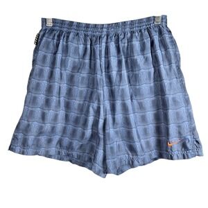 VTG Nike Alpha Project Running Shorts Womens L Blue Grey Geometric Performance
